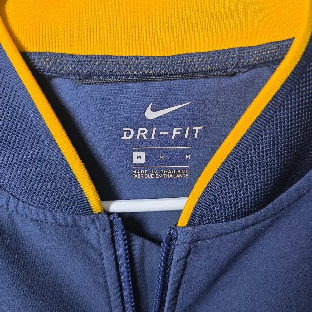 Nike Dri-FIT Full Zip Training Jacket Mens Medium Navy Blue Yellow 928010-451